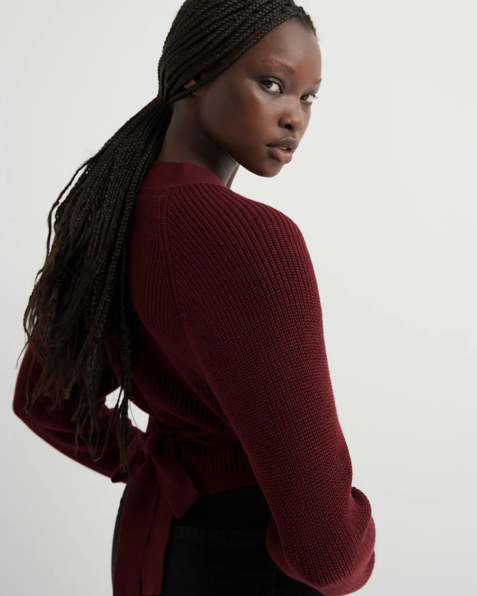 COMPOSURE CARDIGAN in Maroon by Kowtow