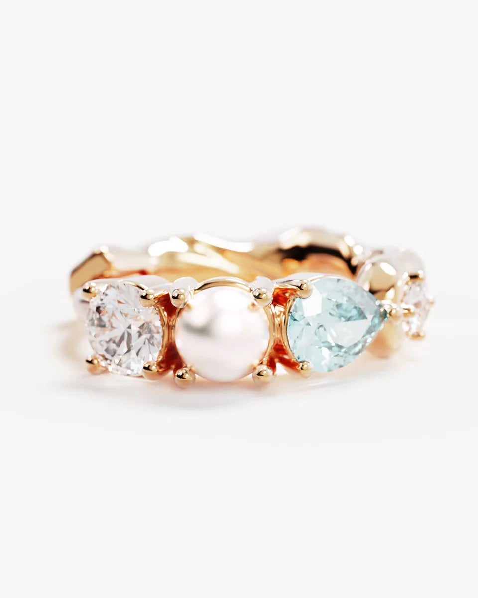 BREATHE IN STILLNESS HOOPS in 18K Gold Vermeil from By Charlotte