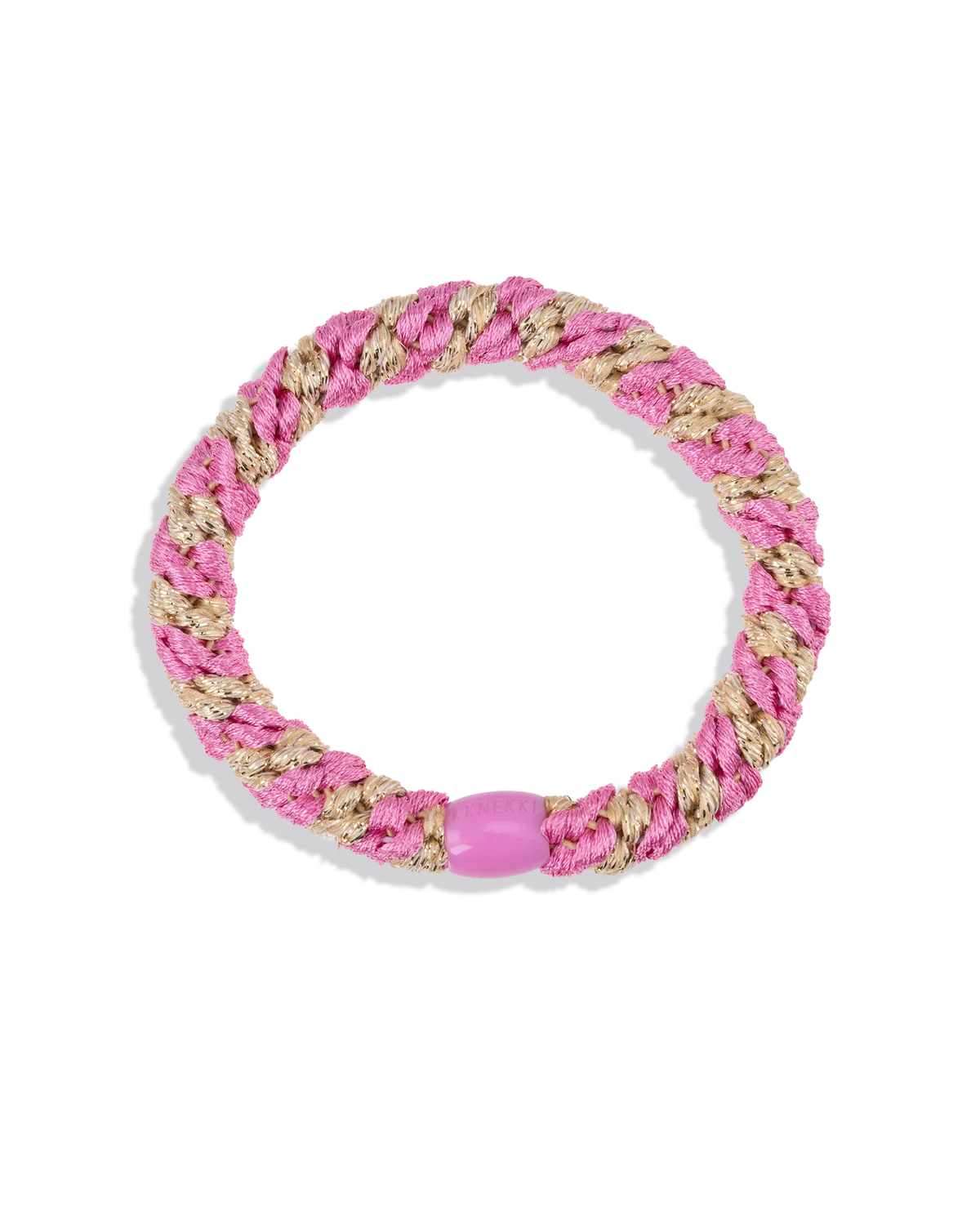 KKNEKKI ORIGINAL HAIR TIES | Bubblegum Beige Glitter Stripe KKNEKKI