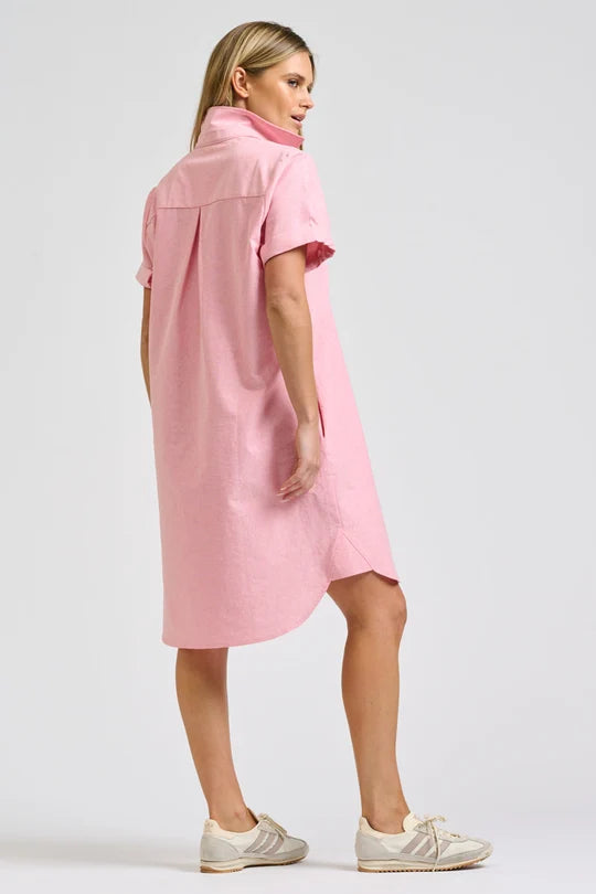 CATIE DRESS in Coral Oxford by Shirty