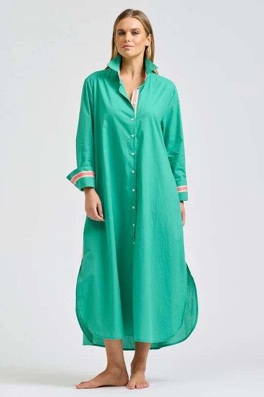 PIA LONGLINE SHIRT in Marine Green by Shirty