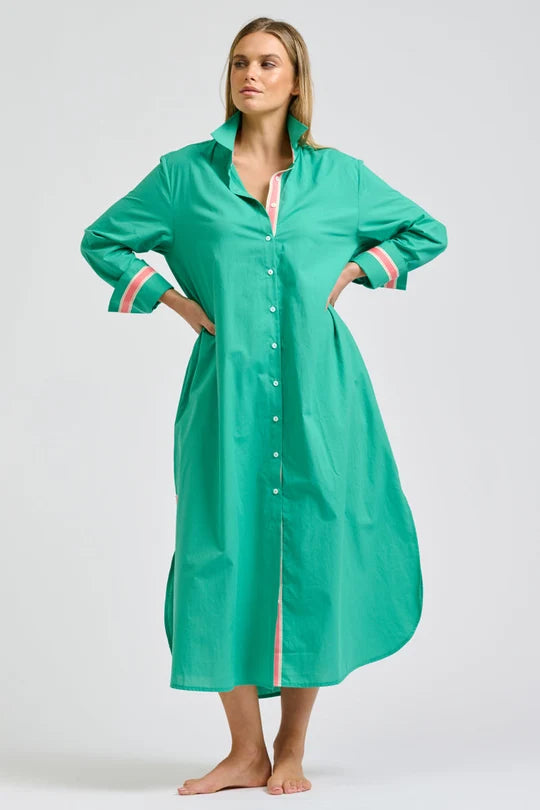 PIA LONGLINE SHIRT in Marine Green by Shirty