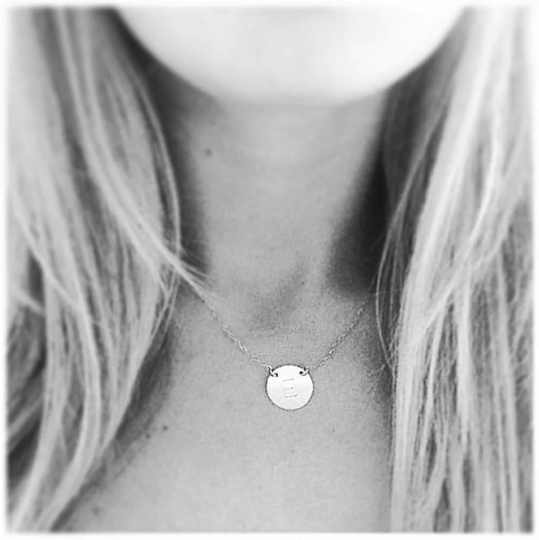 Misuzi The Chloe Initial Disc Necklace in gold