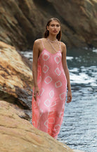 LLEW SLIP DRESS in Flamingo Cupro Pink from Oneseason