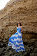 HAZEL DRESS in Pacific Stripe from Aston Studio