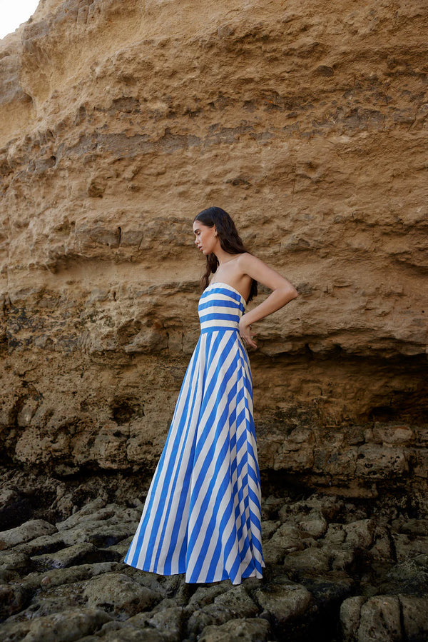 HAZEL DRESS in Pacific Stripe from Aston Studio