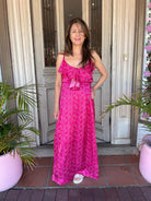 FLEUR SILK LONG DRESS | Martini Hot Pink - Darling & Domain