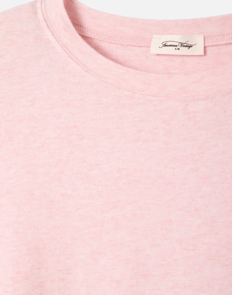 YPAWOOD LONG SLEEVE TEE YPA02B in Icing Melange by American Vintage