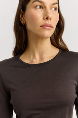 CREW MERINO TEE in Date by Toorallie