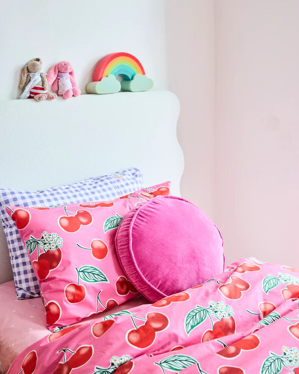 VELVET PEA CUSHION in Pink Love from the amazing range of Kip & Co 