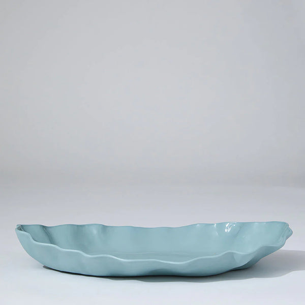 RUFFLE RECTANGLE PLATTER XL in Light Blue from Marmoset Found