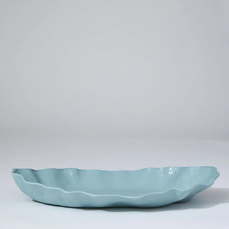 RUFFLE RECTANGLE PLATTER XL in Light Blue from Marmoset Found