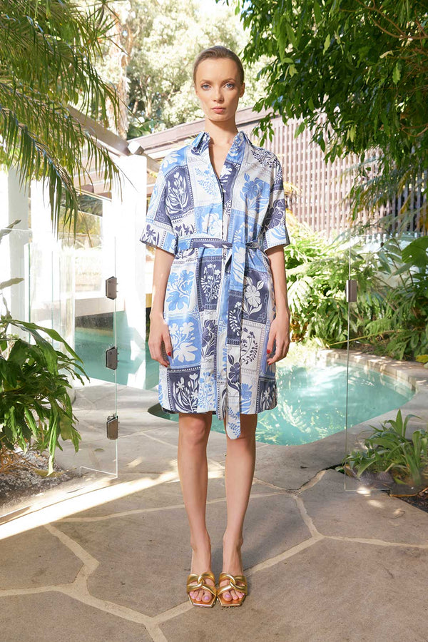 KIARA BOTANICAL DRESS in Denim from The Dreamer Label