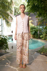 ALANA LINEN VEST in Pink from The Dreamer Label,