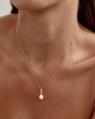 By Charlotte LOVE WITH GRACE LAB-GROWN DIAMOND PEARL NECKLACE in 18k Gold Vermeil