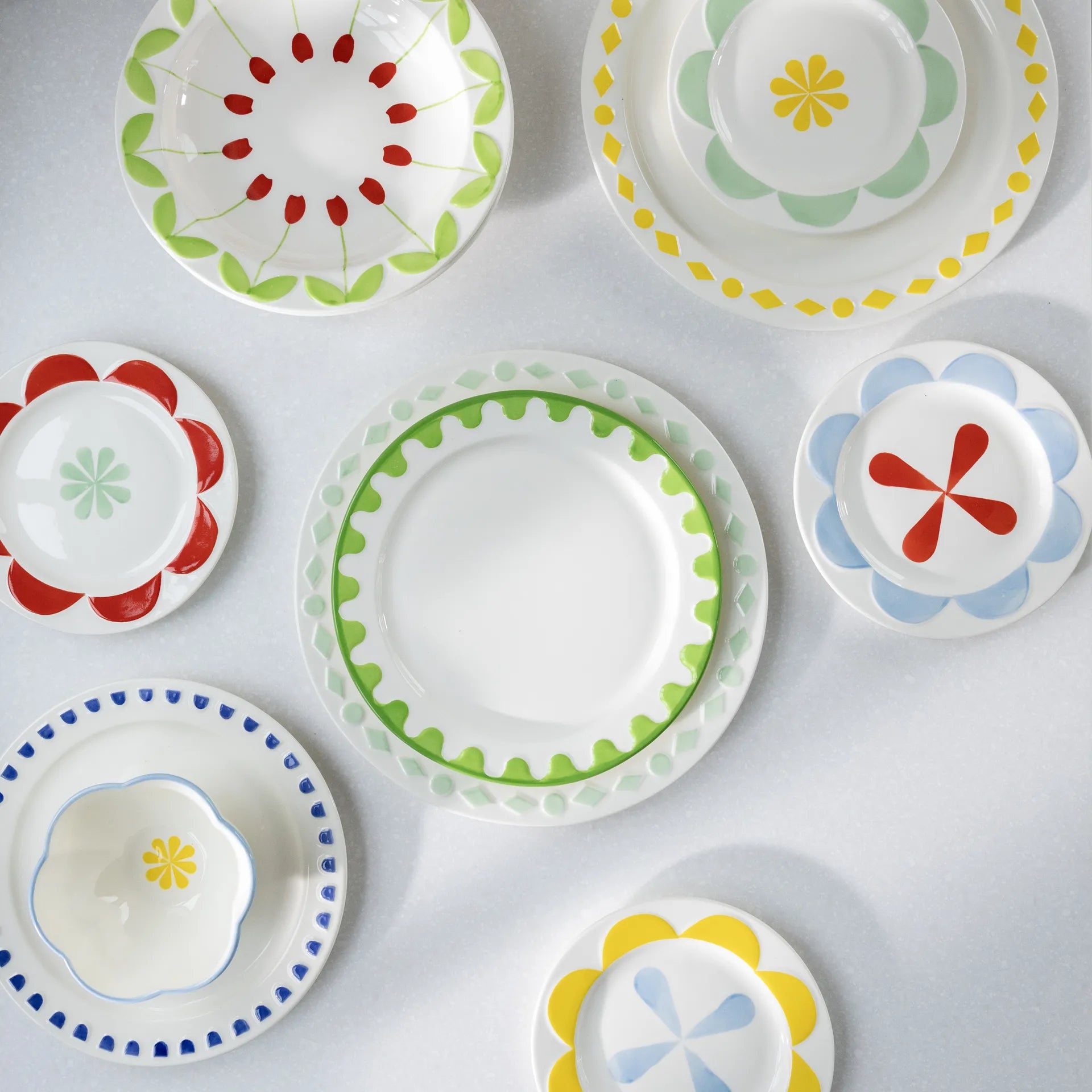 FOLK PLATE LARGE SET OF 2 in Mint by &Klevering