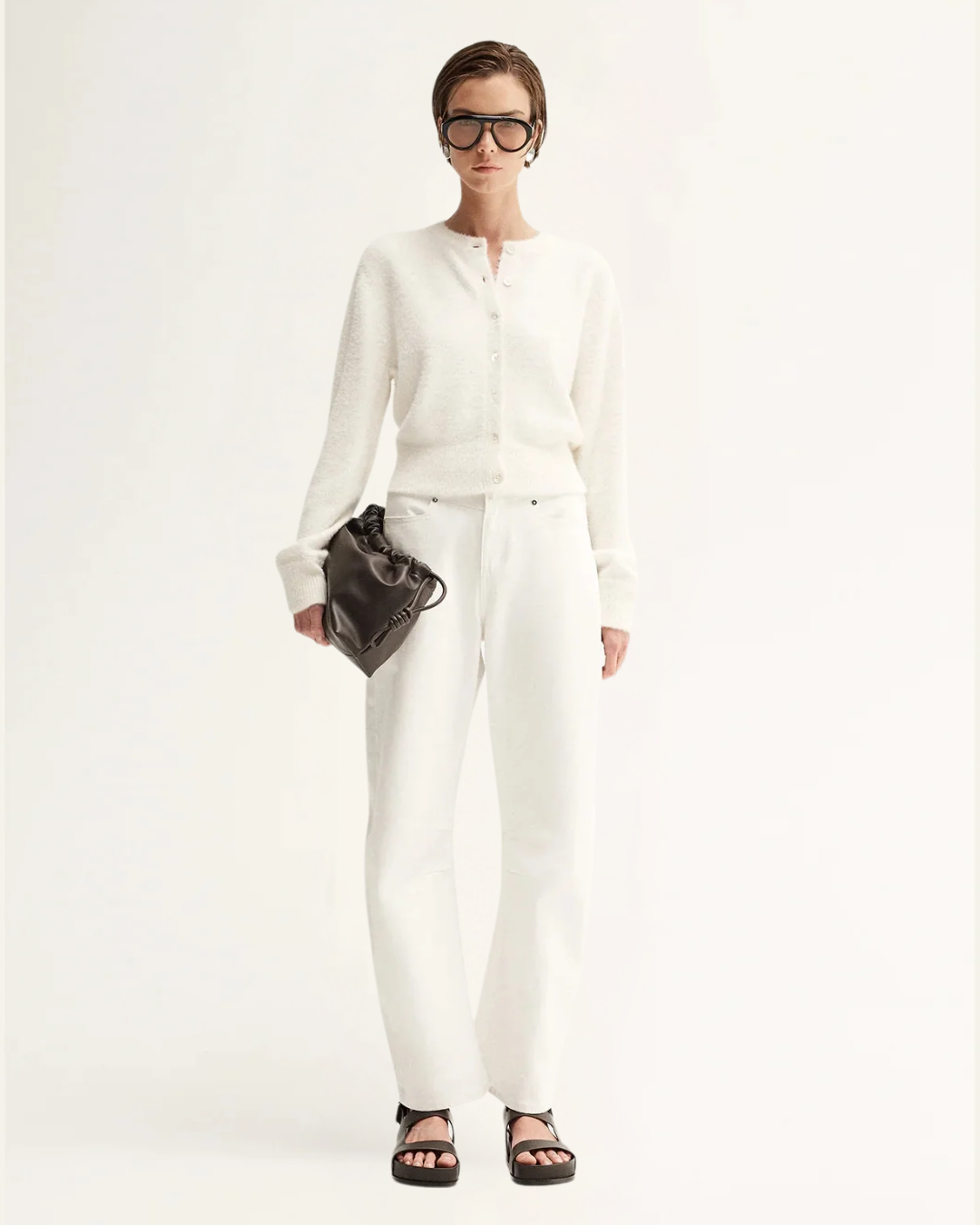 POISE KNIT CARDIGAN in White by Elka Collective
