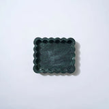 MARBLE RECTANGLE RIBBED CATCHALL in Emerald from Marmoset Found