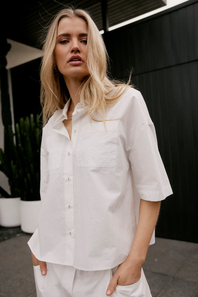 Alessandra POPPY PIMA COTTON SHIRT in White