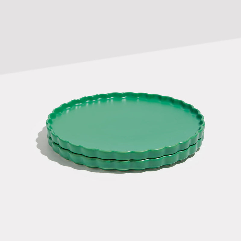 TWO X WAVE SIDE PLATES in Forest Green from Fazeek