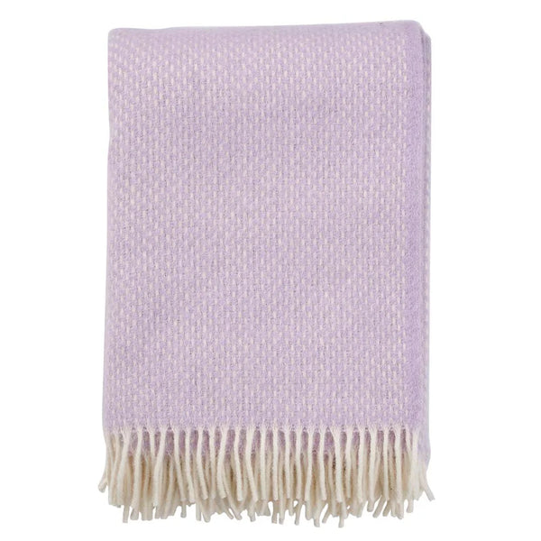 KNUT PREPPY BRUSHED WOOL BLANKET in Lilac by KLIPPAN