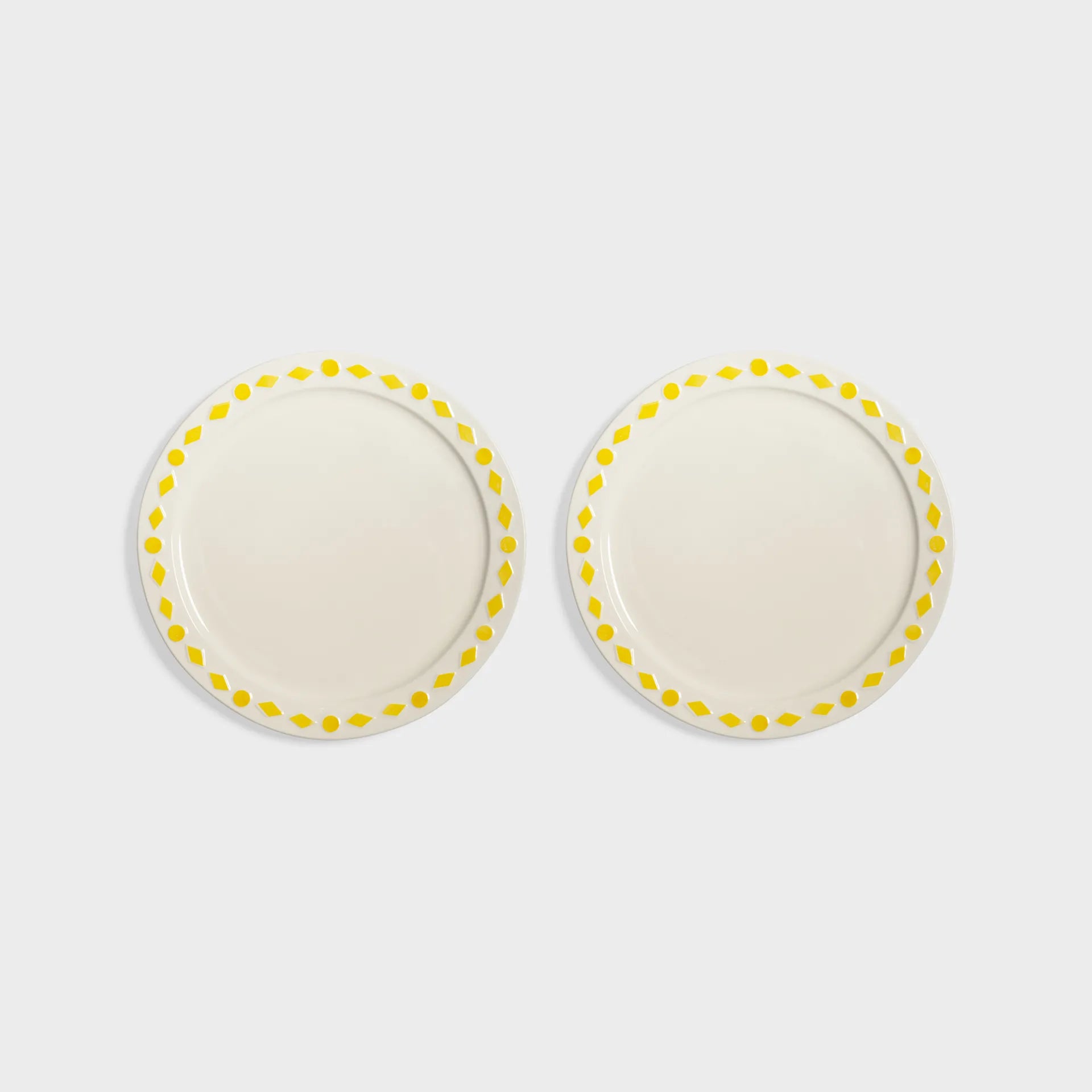 FOLK PLATE LARGE SET OF 2 in Yellow by &Klevering