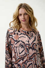 LLEW MAXI DRESS in Valencia Mocha Cupro from Oneseason