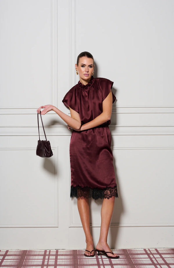 LE COCKTAIL SKIRT | Burgundy
