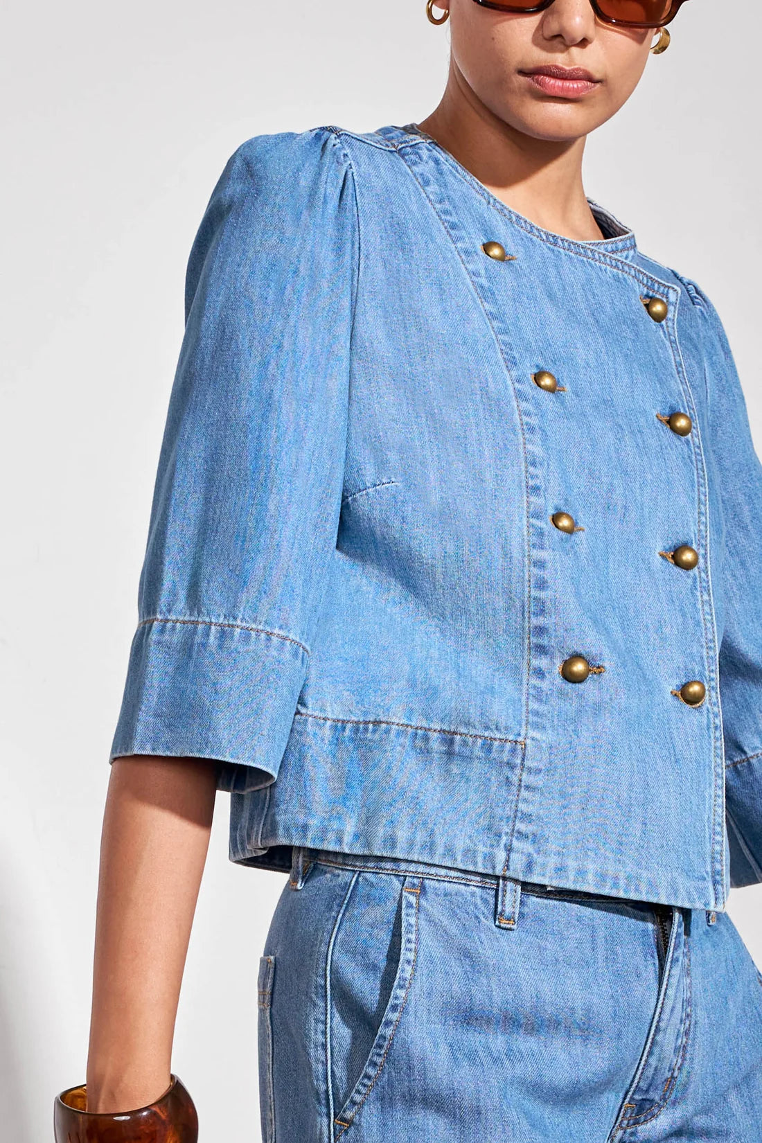 PLUNGE JACKET in Mid Wash Denim from Zoe Kratzmann