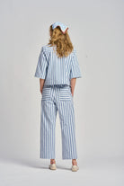LE BISTROT STRIPE PANT in Blue by Le Stripe