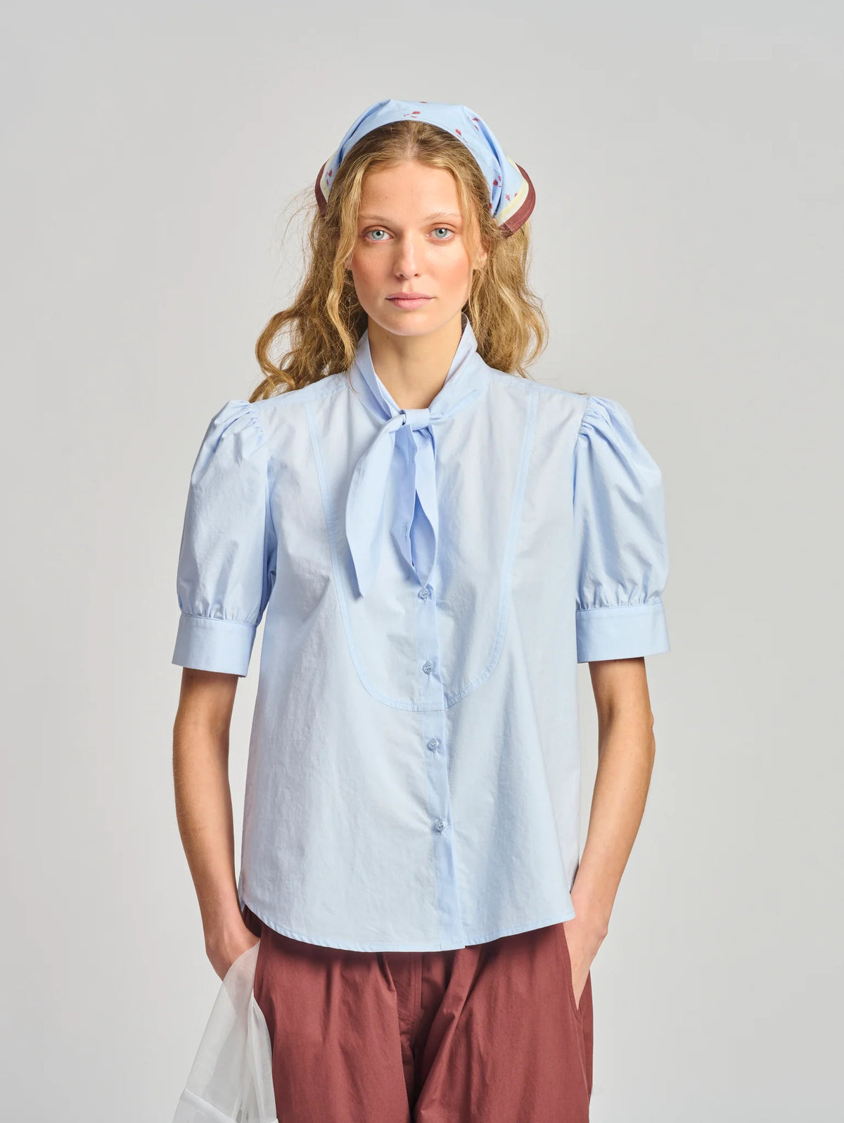 LA BARISTA SHIRT in Bluebell by Le Stripe