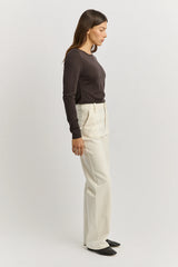 CREW MERINO TEE in Date by Toorallie