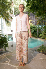 ALANA LINEN VEST in Pink from The Dreamer Label,