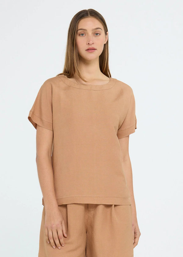 ELYSE TOP in Biscuit by Pippa Ridley
