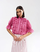 LEONIE BLOUSE | Poppy Bark Stripe - Darling & Domain