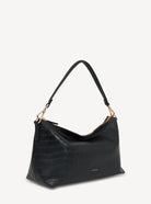CLAUDIA SHOULDER BAG in Black Croc by Saben