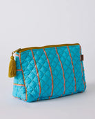 QUILTED COTTON TOILETRY PURSE in Aegean Stripe from the amazing range of Kip & Co products