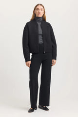 WOOL BOMBER JACKET in Black by Toorallie