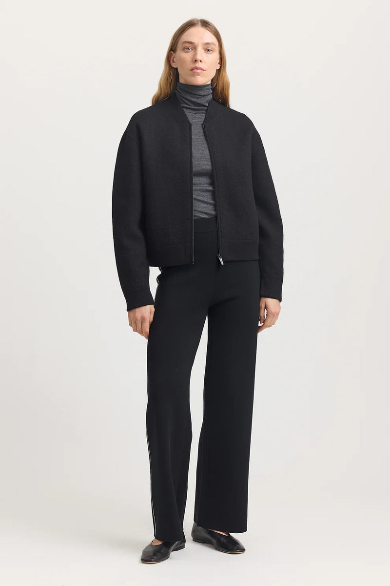 WOOL BOMBER JACKET in Black by Toorallie