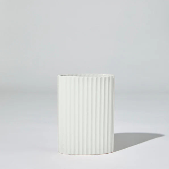 RIPPLE OVAL VASE in Snow from Marmoset Found