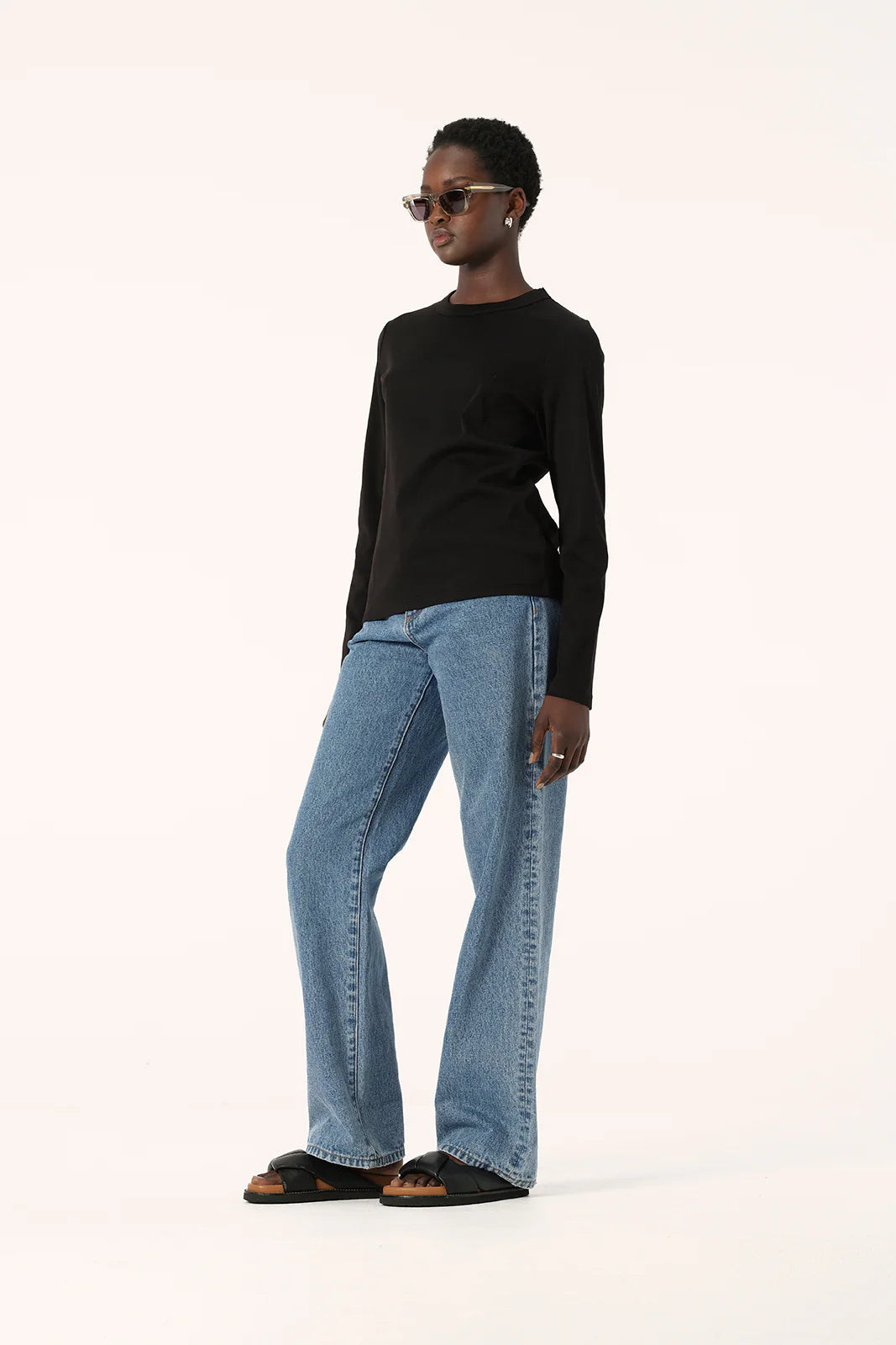 Elka Collective ZOE LONG SLEEVE TEE in Black