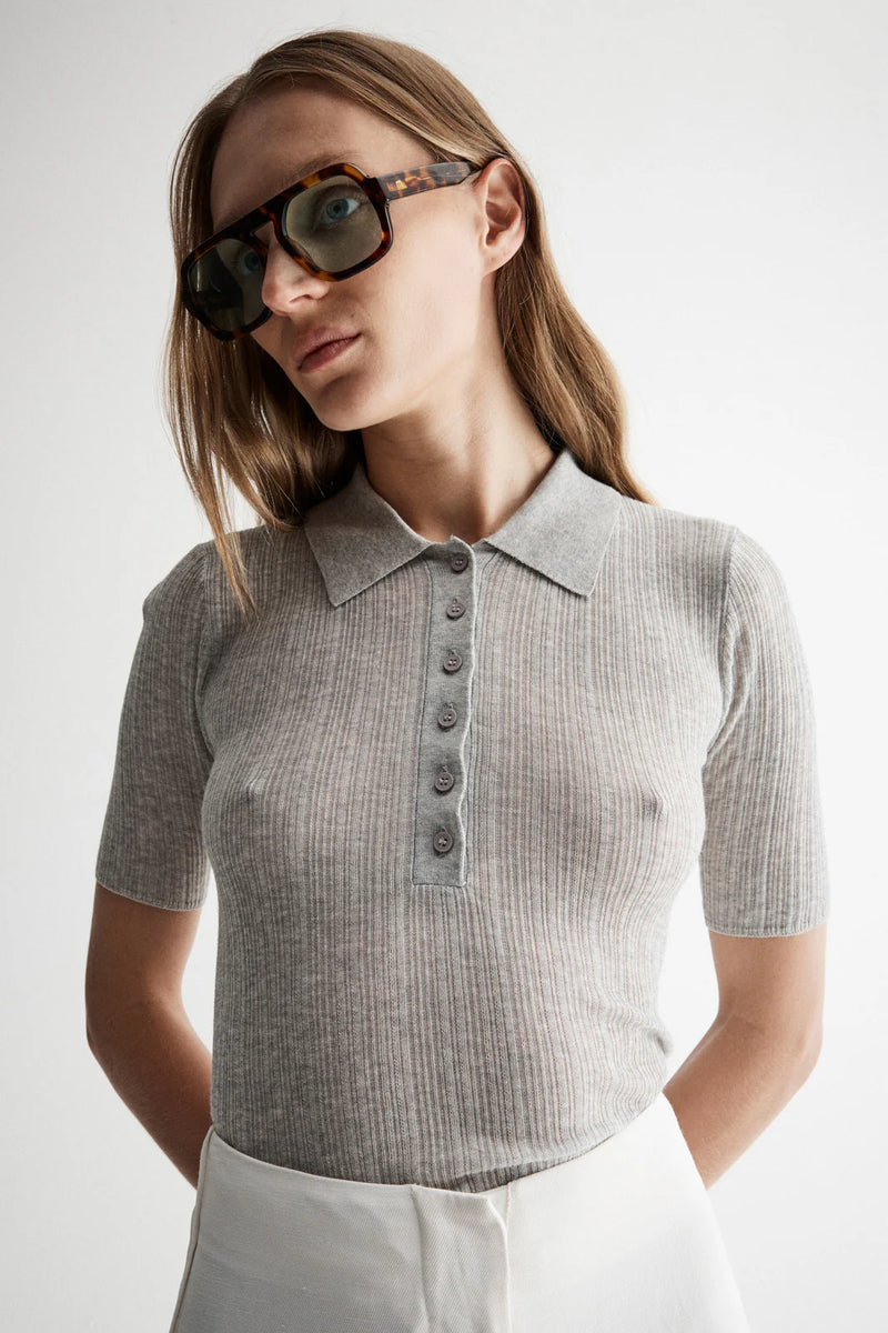 Elka Collective KONA KNIT TOP | Light Grey