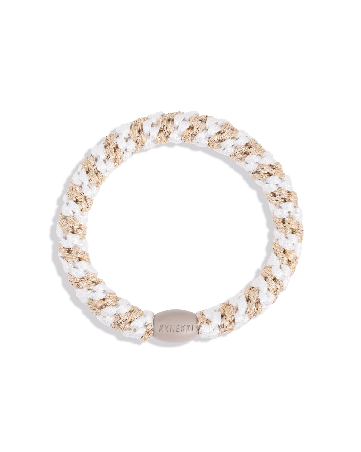 KKNEKKI ORIGINAL HAIR TIES White Beige Glitter Stripe