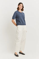 SHORT SLEEVE KNIT in Navy Melange by Toorallie at Darling & Domain