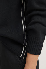 FUNNEL NECK JUMPER in Black + White by Toorallie