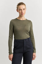 CREW MERINO TEE in Kale by Toorallie