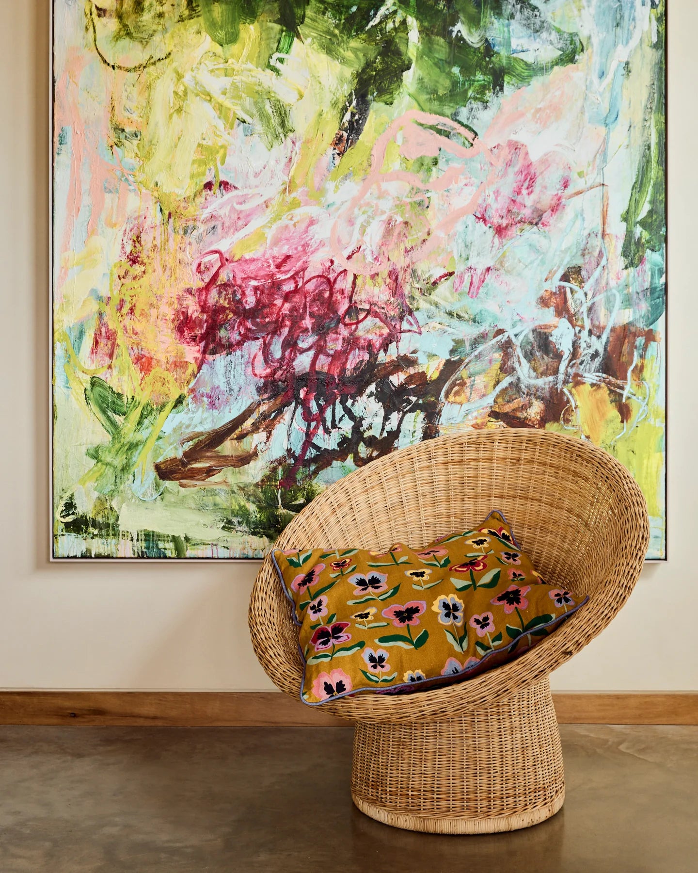 UPHOLSTERY CUSHION in Pretty Pansy Gold from the amazing range of Kip & Co products