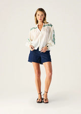 PORTO EMBROIDERY BLOUSE in Ecru from MOS The Label