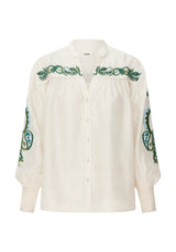 PORTO EMBROIDERY BLOUSE in Ecru from MOS The Label