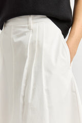 PLEAT DETAIL MIDI SKIRT in White by Toorallie